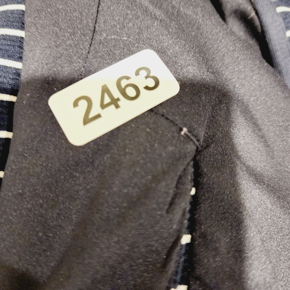 Talbots navy stripes open front blazer size S - Picture 13 of 13